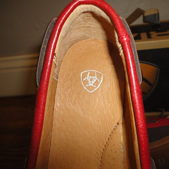 ARIAT Women's "Palisade" Cow Print Brown Suede Loafers with Box Size 8.5 - Picture 6 of 9